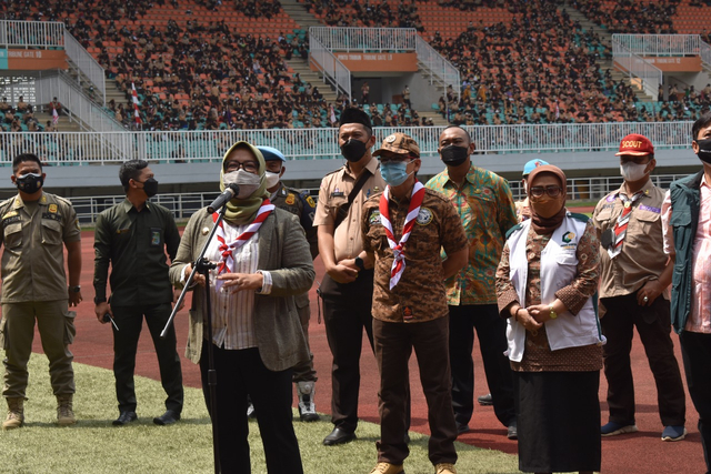 Sebanyak 15 ribu anggota Pramuka Kwarcab Bogor divaksi Covid-19. (Foto: Kominfo Kwarcab Bogor)