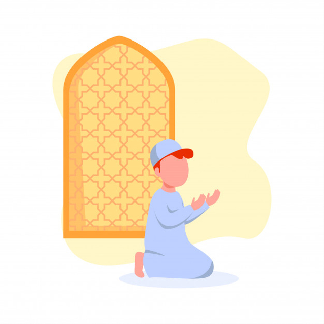 ilustrasi cara sholat hajat dan dzikir, sumber gambar: https://www.freepik.com/