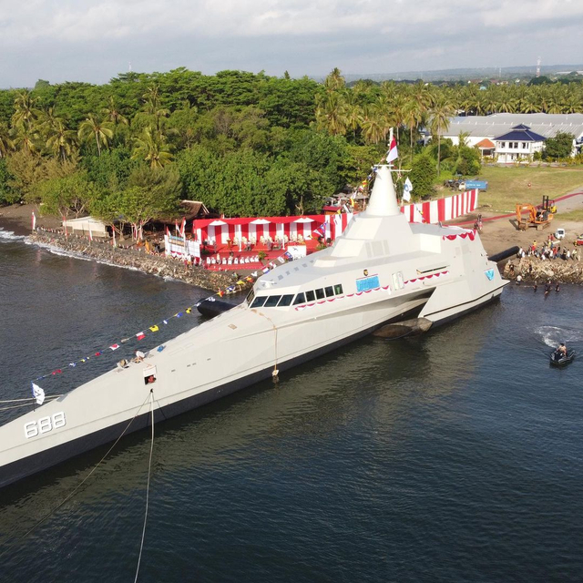 PT Lundin luncurkan kapal perang teknologi 'siluman', KRI Golok di Banyuwangi. Foto: dok. PT Lundin