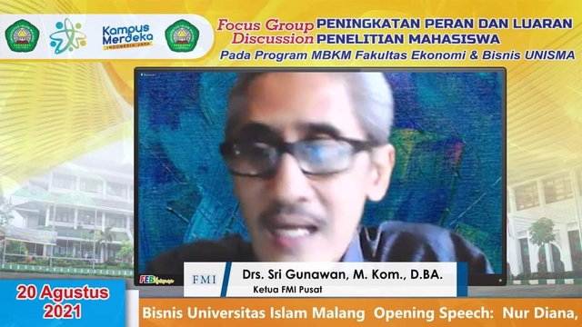 Ketua Forum Manajemen Indonesia (FMI) Pusat, Drs Sri Gunawan MKom DBA. Foto: tangkapan layar