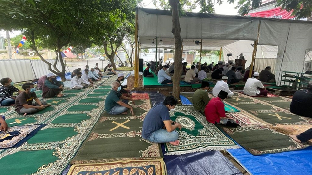 Progres pembangunan Masjid  At Tabayyun di Kompleks Perumahan Taman Villa Meruya, Jakarta Barat. Foto: Dok. Istimewa