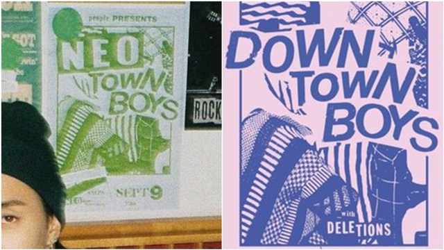 Poster NCT 127 (kiri) dan poster Downtown Boys (kanan) dok Twitter @downtownboys