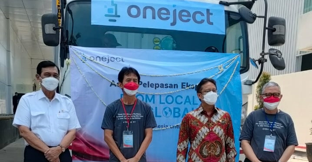 Pelepasan ekspor alat suntik sekali pakai buatan Indonesia, produk PT Oneject Indonesia. Foto: Dok. Istimewa