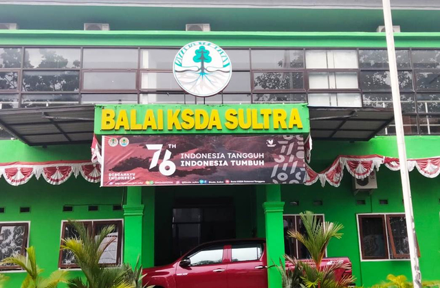 Balai KSDA Sulawesi Tenggara yang terletak di Jl Laute, Kec. Mandonga, Kota Kendari. Foto: Andi May/kendarinesia.