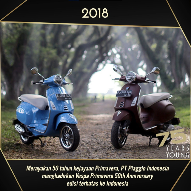 Vespa pada Tahun 2018 Foto: dok. Piaggio Indonesia