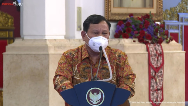 Prabowo gunakan Air Pro Mask saat pertemuan Presiden dengan Parpol Koalisi. Foto: Dok. YouTube Setpres