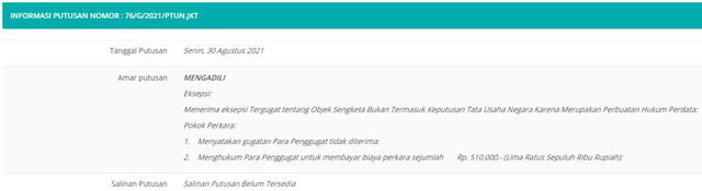 Gubernur DKI Jakarta dan Pengurus Masjid At Tabayyun Menang di PTUN (30537)
