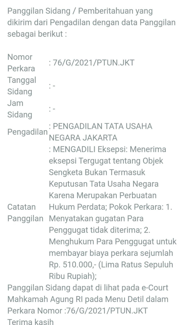 Gubernur DKI Jakarta dan Pengurus Masjid At Tabayyun Menang di PTUN (30536)