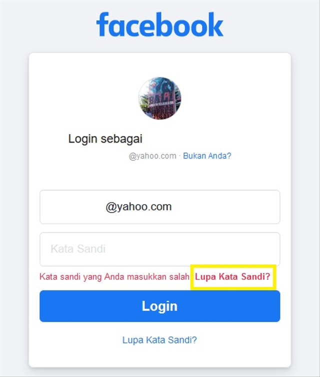 Tampilan layar cara menghapus akun Facebook yang lupa password dan email (Foto: Robertus Krisnanda)