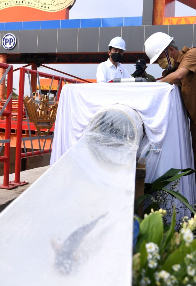 Presiden Jokowi Resmikan Bendungan Way Sekampung di Kabupaten Pringsewu, Lampung (5)