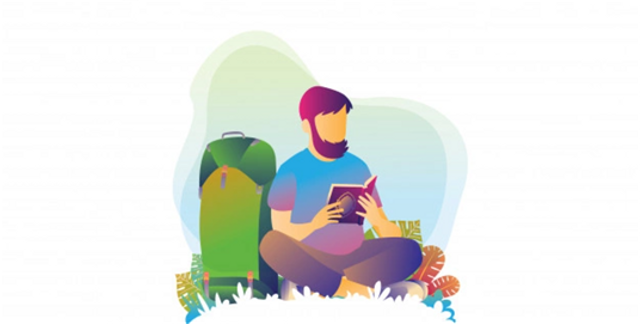 Ilustrasi laki-laki yang sedang membaca Surat Yasin fadilah kepada orang tuanya. https://www.freepik.com/
