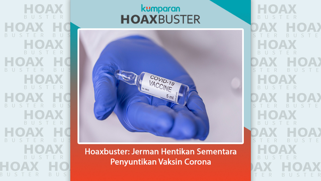 Hoaxbuster: Jerman Hentikan Sementara Penyuntikan Vaksin Corona. Foto: AFP