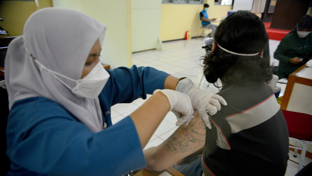 Suasana sentra vaksinasi Covid-19 di Kampus ITI, Serpong, Tangerang Selatan, Banten, Kamis (9/9/2021). Foto: PII