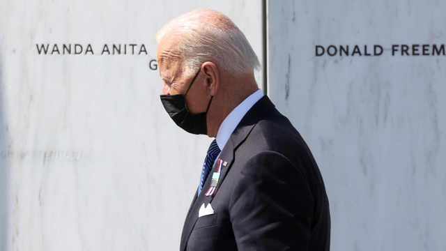 Presiden AS Joe Biden memperingati 20 tahun serangan 11 September 2001 di Flight 93 National Memorial di Stoystown, Pennsylvania, AS. Foto: Jonathan Ernst/REUTERS
