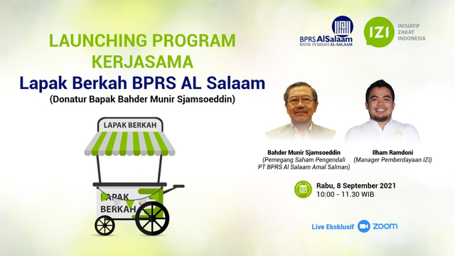 Bantu UMKM Saat Pandemi, BPRS Al Salaam dan IZI Launching Program Lapak Berkah