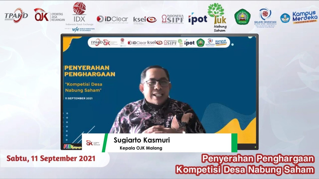 Sugiarto Kasmuri Kepala OJK Malang Memberikan Keynote Speaker Waspada Investasi