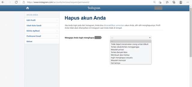 Cara Menghapus Akun IG Permanen, Enggak Pakai Ribet (149206)