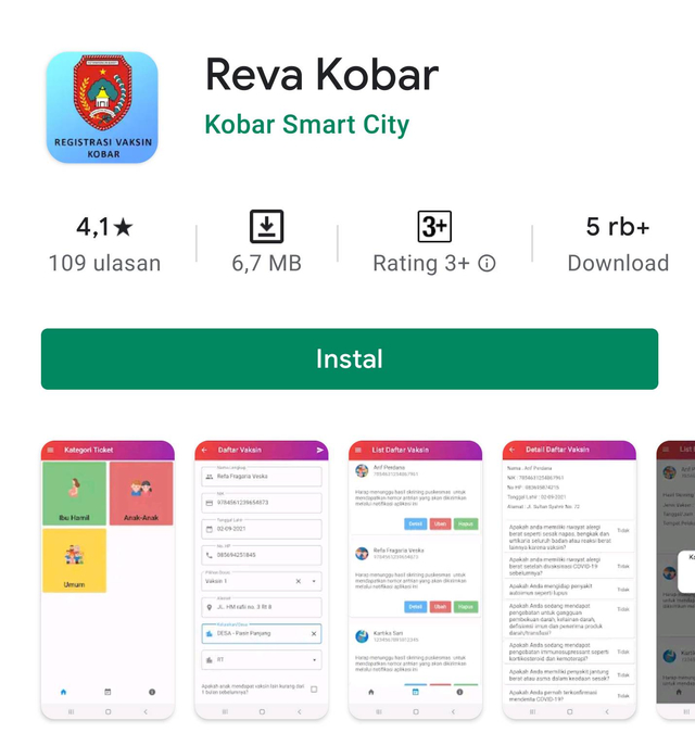 Aplikasi Reva Kotawaringin Barat tersedia di Google Playatore. Foto: Lukman Hakim/InfoPBUN