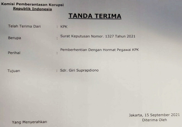 Firli Bahuri Dkk Gerak Cepat, Sudah Mulai Kirimkan SK Pemecatan 56 Pegawai KPK (624331)