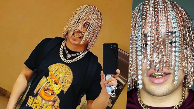 Musisi Meksiko Ini Viral karena Tanam Rantai Emas sebagai Pengganti Rambut di Kulit Kepala. Foto: dok. Instagram @dansurig