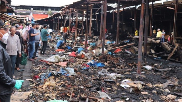 Kondisi pasca kebakaran di Pasar Bawah Kota Bukittinggi, Sumatera Barat. Foto: dok Humas