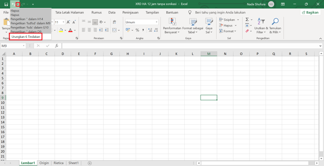 CARA MENGEMBALIKAN FILE EXCEL YANG SUDAH KESAVE KE FILE SEMULA