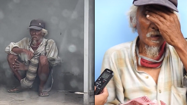 Kakek pelukis habiskan uangnya untuk fakir miskin. (Foto: Hasan JR/TikTok)