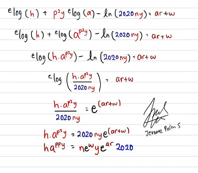 Ilustrasi rumus matematika ala Jerome (sumber : instagram/jeromepolin)