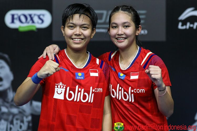 Pasangan ganda putri Indonesia, Fadia (kiri) dan Ribka (kanan). Foto: Dok. Badminton Indonesia