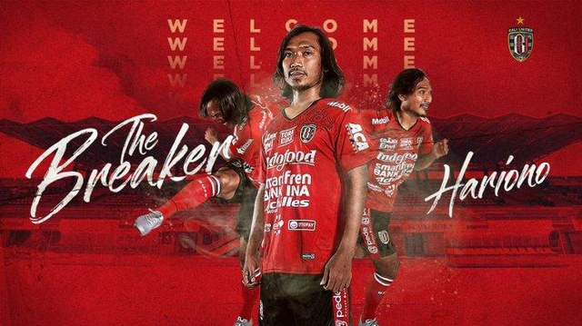 Hariono dengan seragam Serdadu Tridatu akan berhadapan Maung Bandung (Foto: Website Bali United)