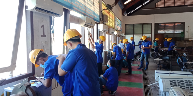 Kegiatan Pelatihan dan Sertifikasi teknisi AC Skema Pemeliharaan dan Perbaikan AC untuk Rumah Tangga di BLKPP Provinsi Kepulauan Riau tahun 2021 Foto: Suryadi/dokumen pribadi
