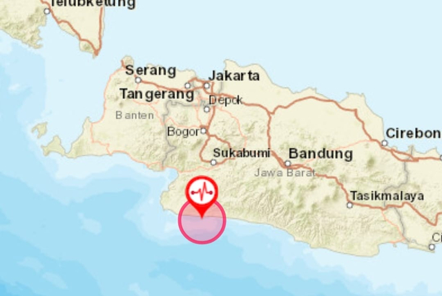 Gempa 4,8 magnitudo getarkan Sukabumi, Minggu (19/9). Foto: BMKG