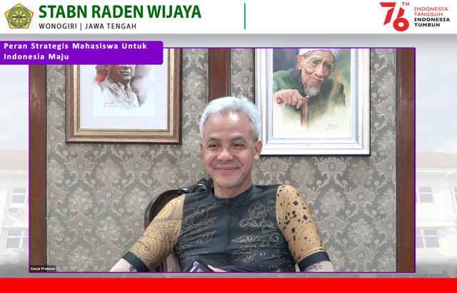 Gubernur Jawa Tengah Ganjar Pranowo. (Dok. STABN Raden Wijaya)