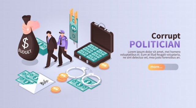 https://www.freepik.com/free-vector/corrupt-politician-horizontal-banner-with-set-isometric-icons-illustrated-laundering-budget-money-with-following-arrest_7285758.htm#query=corruption&position=0