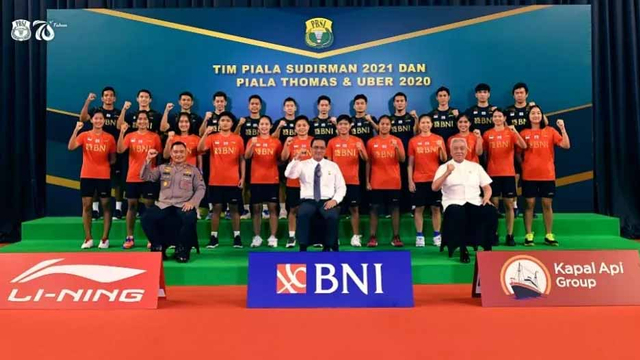 Pasukan Indonesia yang akan berlaga pada Piala Sudirman 2021 dan Thomas-Uber Cup 2020. (Foto: Badminton Indonesia)