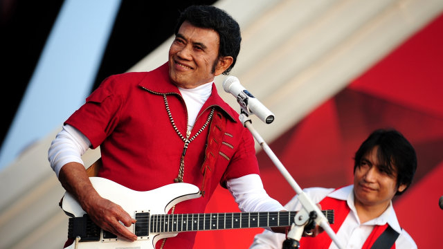 Raja Dangdut Rhoma Irama. Foto: ANTARA FOTO/Puspa Perwitasari