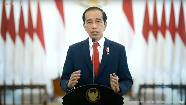 Pidato Presiden Jokowi di sidang umum ke-76 PBB. Foto: Biro Pers Sekretariat Presiden