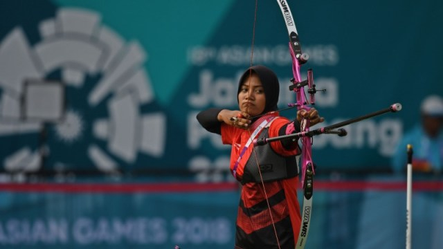 Diananda Choirunisa di Asian Games 2018. (Foto: ANTARA FOTO/INASGOC/Aditya Pradana Putra)