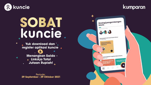 kumparan dan Telkomsel Kuncie menggelar kuis seru “Install aplikasi Kuncie dan Menangkan Saldo LinkAja Total Jutaan Rupiah!” Dok. kumparan.