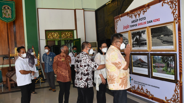 Display Dekorasi Arsip Foto bertajuk 'Jogja Tempo Doeloe dan Masa Kini' di Balai Kota Yogyakarta. Foto: istimewa.