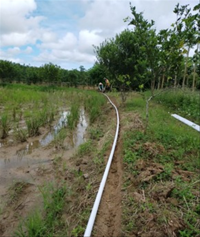 Irigasi perpipaan untuk Kelompok Tani Insap I di Desa Klaru, Kecamatan Mariat, Kabupaten Sorong, Papua Barat. Foto: Kementan RI