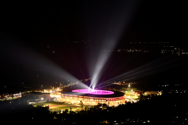 Pembukaan PON Papua di Stadion Lukas Enembe, Sentani, Kabupaten Jayapura, Papua, Sabtu (2/10/2021). Foto: M Agung Rajasa/Antara Foto
