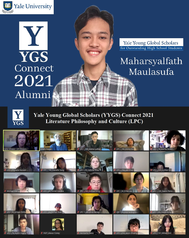 Maharsyalfath Izlubaid Qutub Maulasufa (18), siswa MAN 1 Jombang, Jawa Timur, mengikuti program summer camp Yale Young Global Scholars (YYGS) Connect 2021 di Yale University, Amerika Serikat pada 21 Juni - 3 Juli 2021. (dok. pribadi).