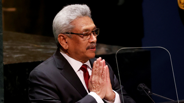 Presiden Sri Lanka Gotabaya Rajapaksa. Foto: John Angelillo/Pool via REUTERS  