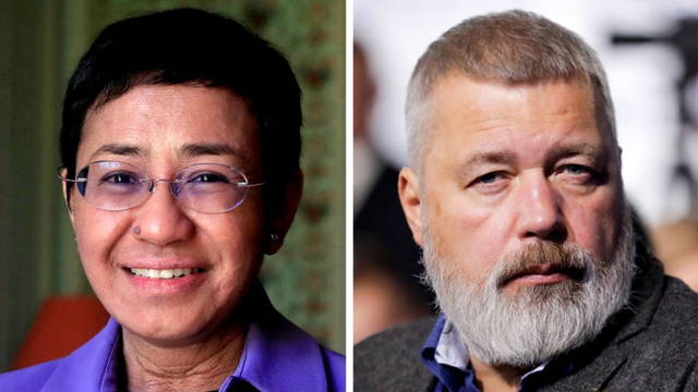 Maria Ressa dan Dmitry Muratov meraih Nobel Perdamaian 2021.