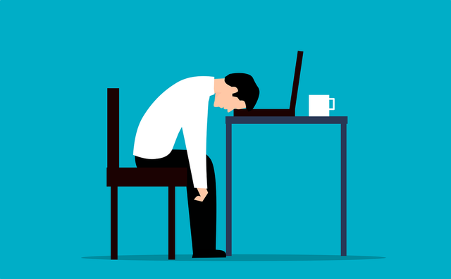 Ilustrasi  seseorang yang stress akibat tugas kerja yang meningkat selama bekerja dari rumah. (Sumber foto : pixabay)