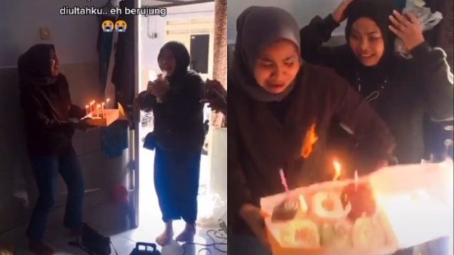 Kejutan Ultah Berujung Musibah, Baju Wanita Ini Terbakar Saat Mau Tiup Lilin (44660)