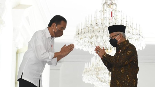 Presiden Joko widodo menerima Wakil Presiden Ma'ruf Amin di Istana Merdeka, Jakarta pada Senin (9/5/2022). Foto: Kris/Biro Pers Sekretariat Presiden