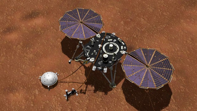 Ilustrasi robot Mars InSight lander milik NASA. Foto: NASA