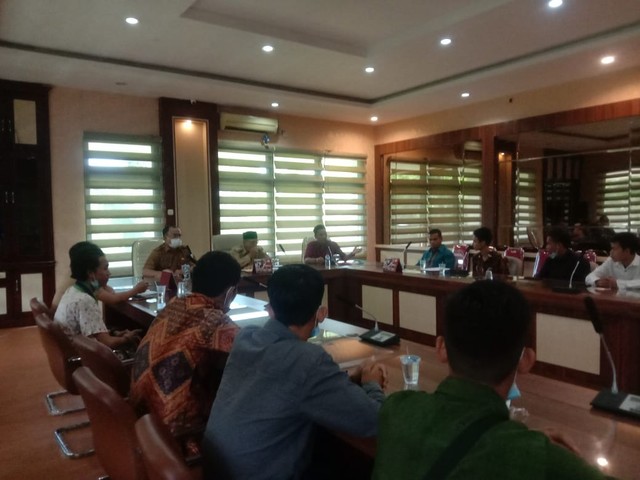 Audiensi Pelajar Islam Indonesia ke Pemerintahan Kabupaten Banyuasin dalam rangka diskusi tentang pelatihan kepemimpinan pelajar (11/1/21), Foto: Dandy Dwi Putra Handho